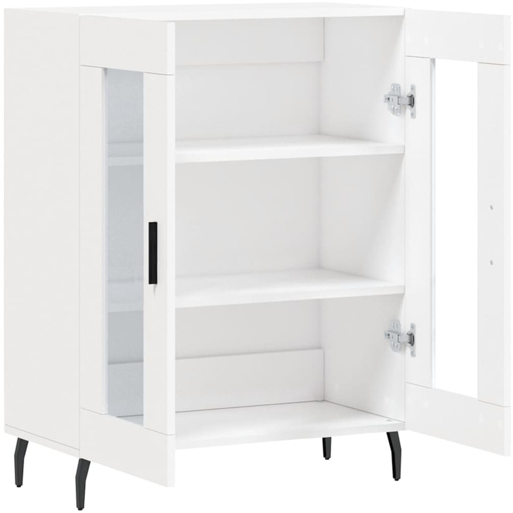 vidaXL 2 Glass Door White Small Sideboard Image 6