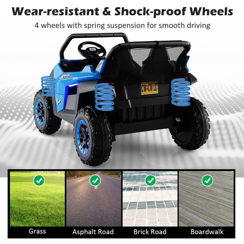 Costway Kids 2 Seater Blue Ride On UTV Car Image 6