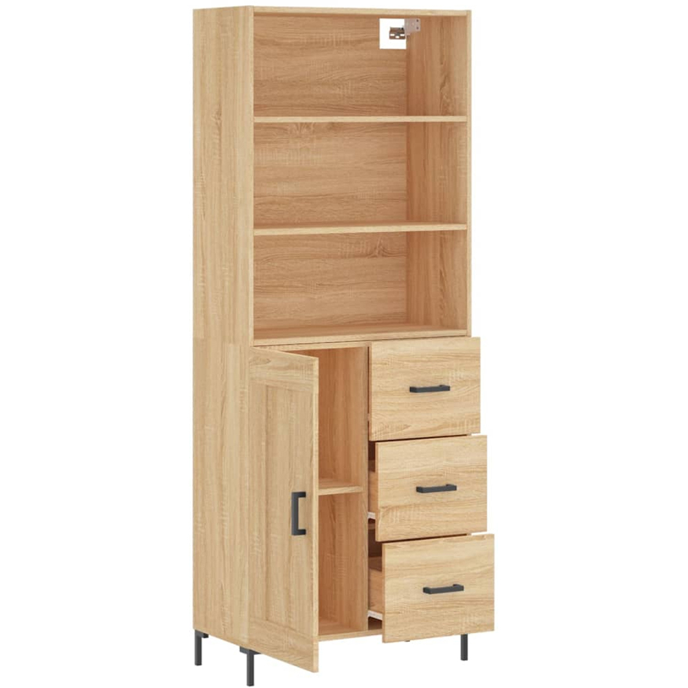 vidaXL Single Door 3 Drawer 3 Shelf Sonoma Oak Highboard Image 2