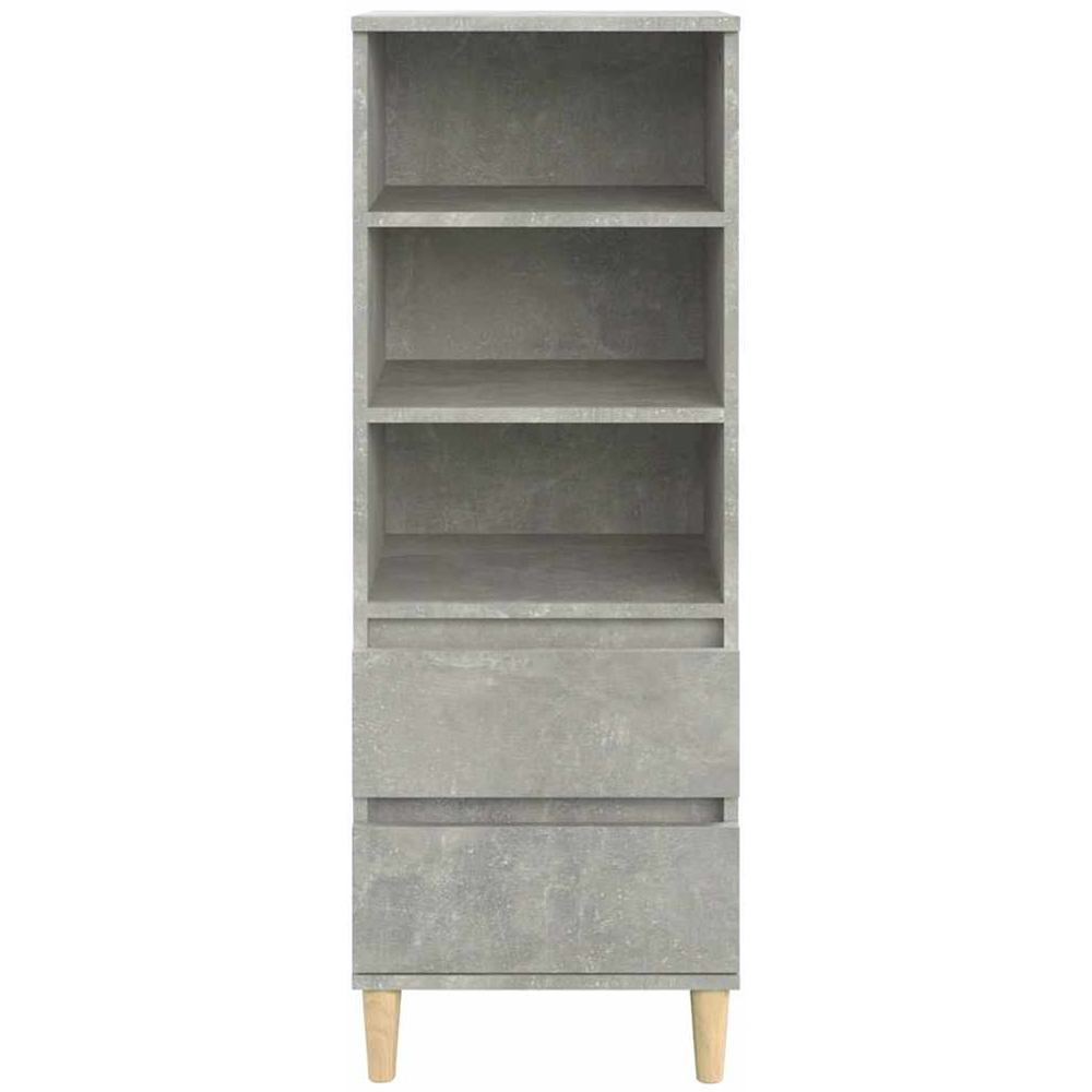 vidaXL 2 Drawer 3 Shelf Concrete Grey Wooden Highboard Image 3