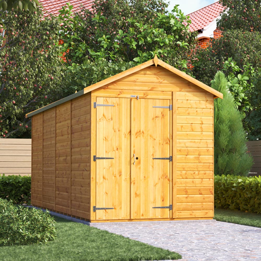 Power Sheds 16 x 6ft Double Door Apex Wooden Shed Image 2