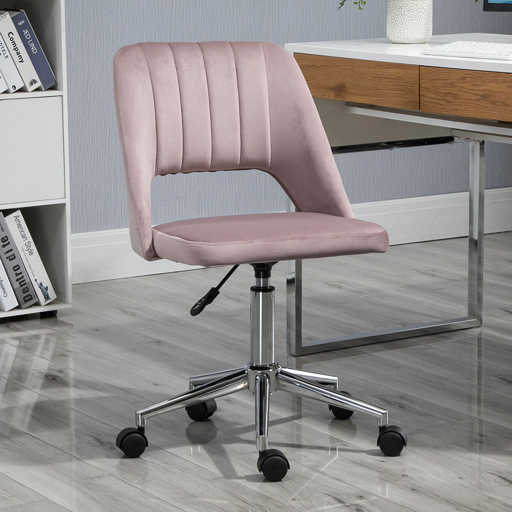 Portland Pink Scallop Mid-Back Swivel Office Chair Image 3