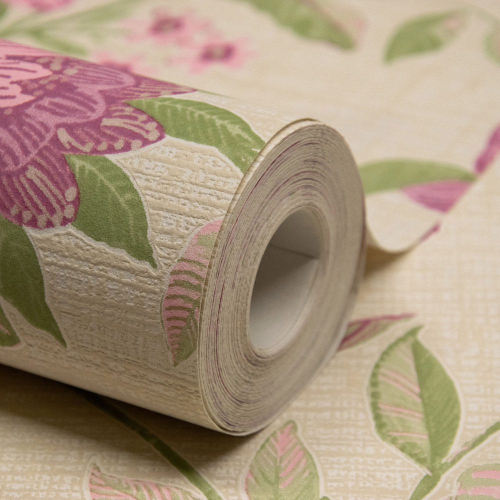 Grandeco Katsu Trail Floral Blown Pink Wallpaper Image 2