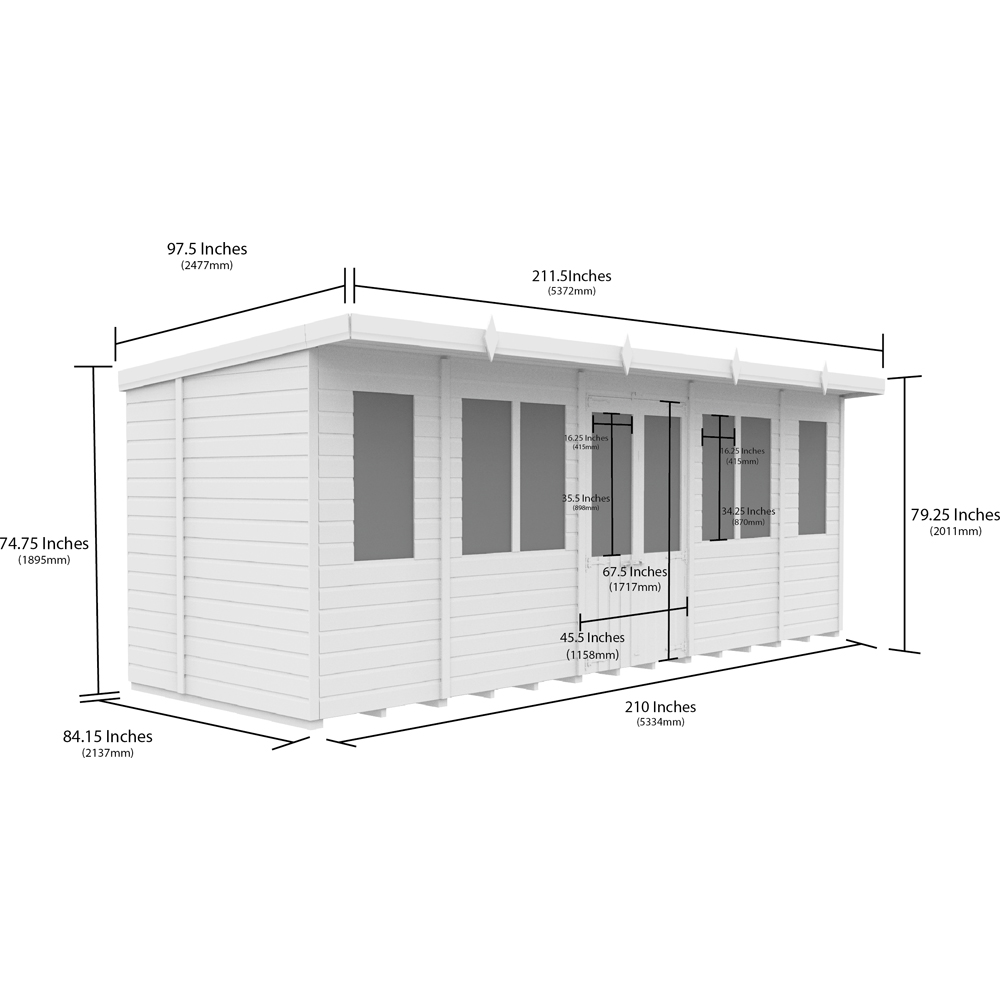 DIY Sheds 18 x 7ft Tongue and Groove Timber Pent Summerhouse Image 8