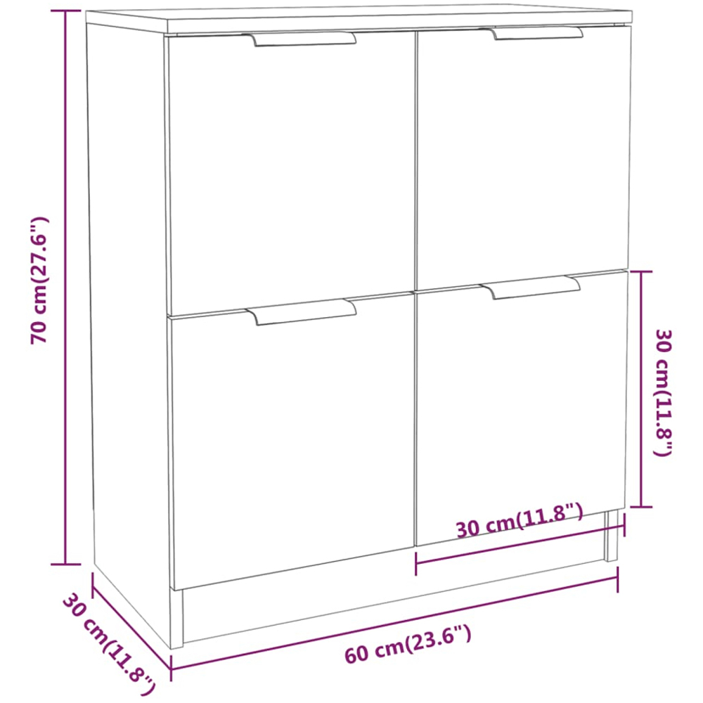 vidaXL 2 Door White Sideboard Image 8