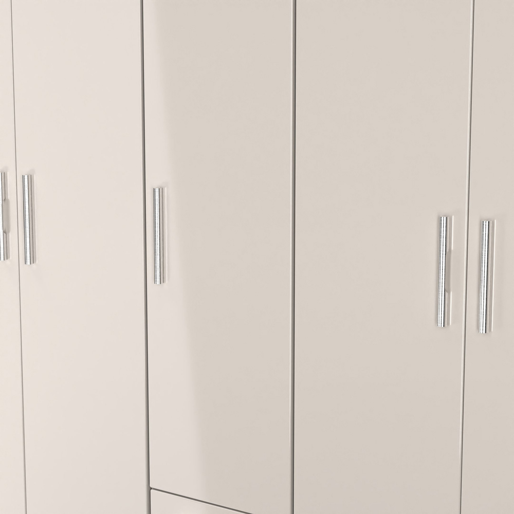 Crowndale Knightsbridge 5 Door 2 Drawer Kashmir Gloss Tall Wardrobe Ready Assembled Image 9