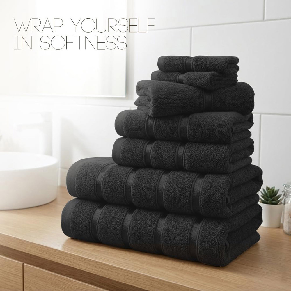 Smart Living Boston 8 Piece Black Towel Bale Set Image 8