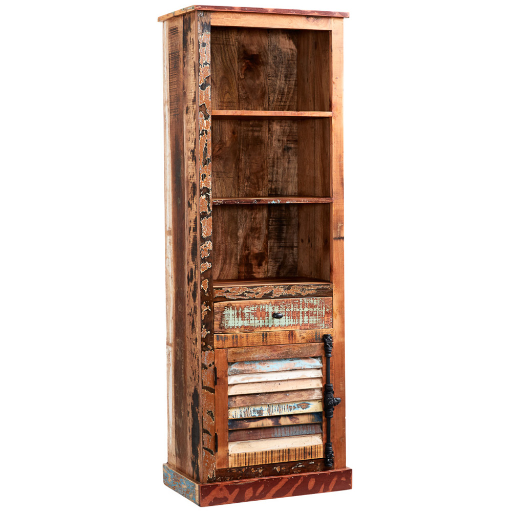 Brooklyn Camea Single Door Single Drawer 3 Shelf Wooden Narrow Bookcase Image 2