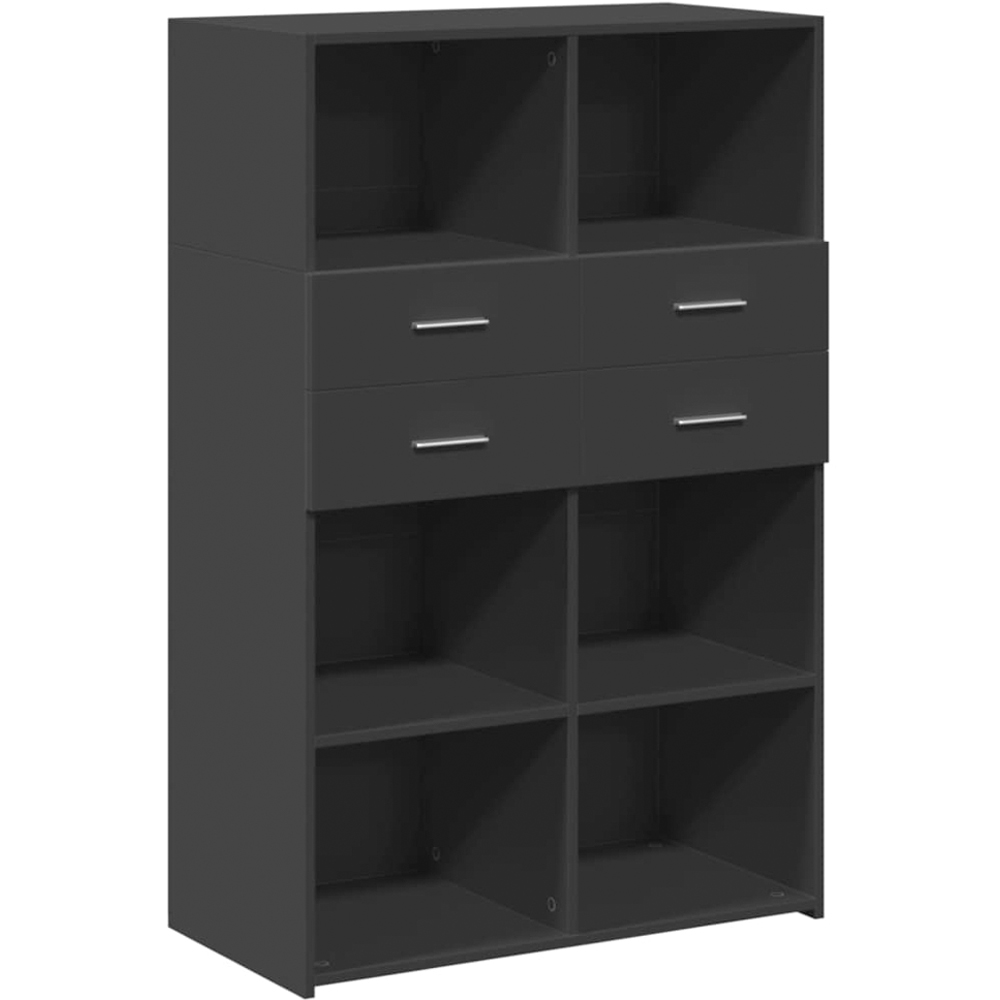 vidaXL 2 Drawer 6 Shelf Black Highboard Image 2
