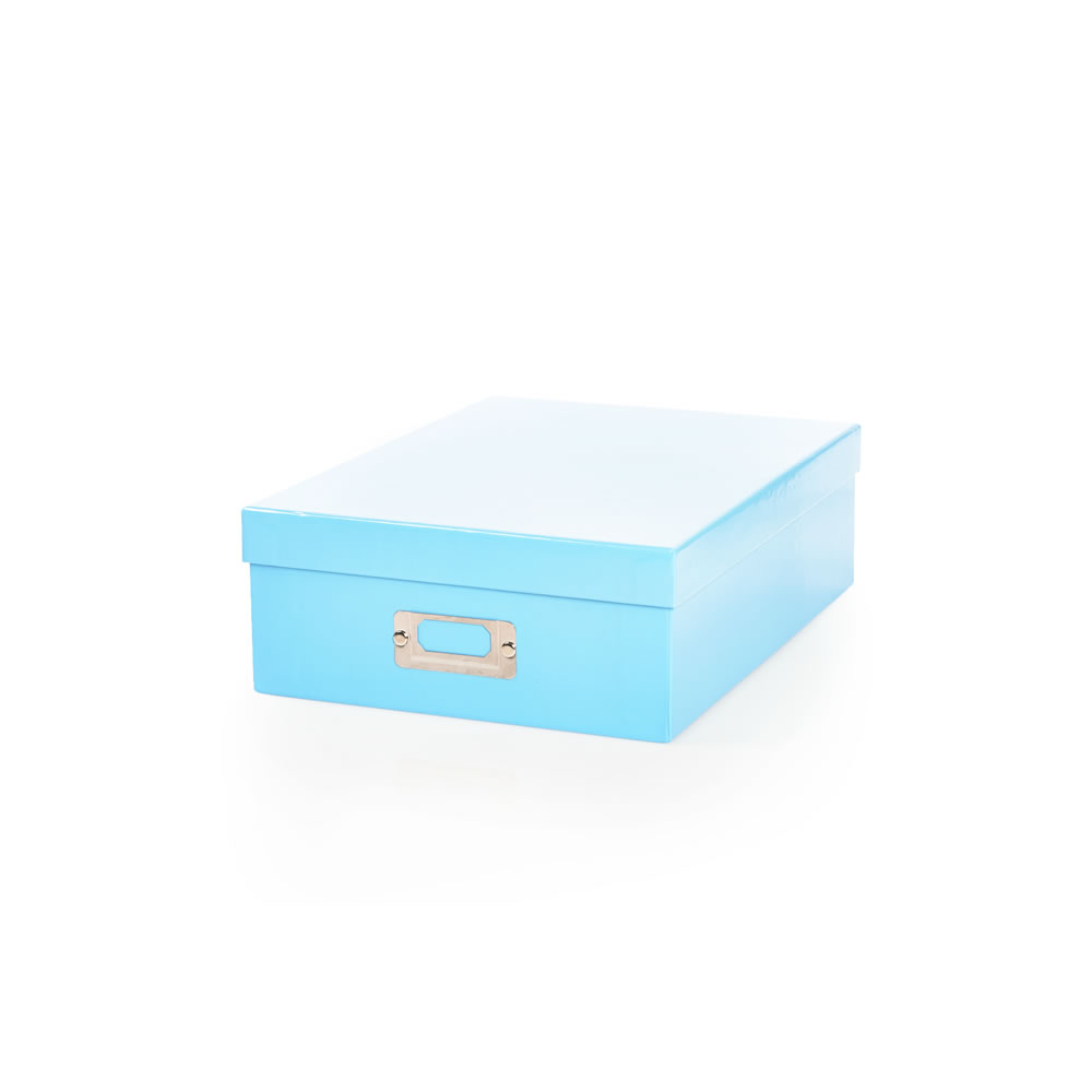 Wilko A4 Teal Storage Box with Lid Image