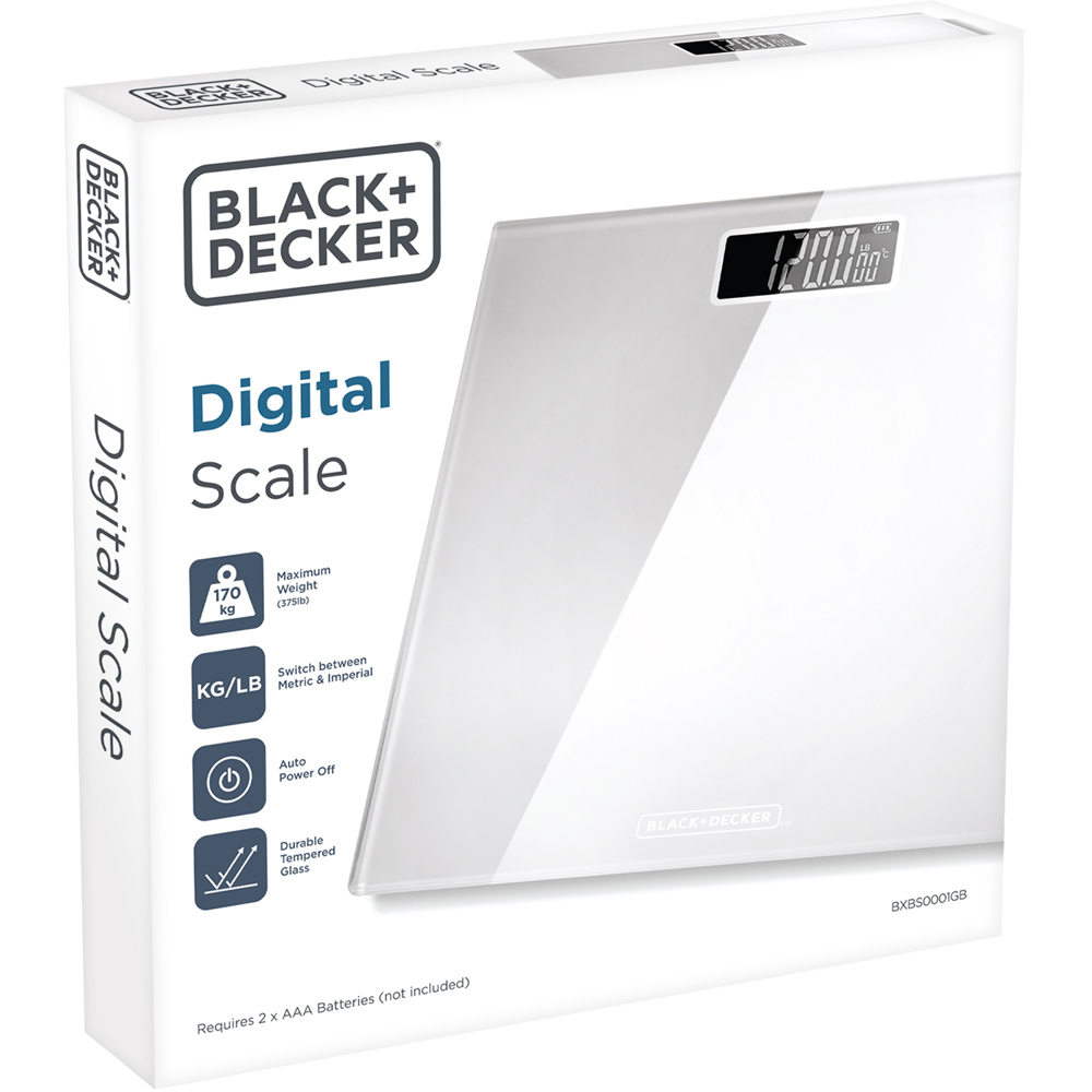 Black + Decker White Bathroom Scale Image 3