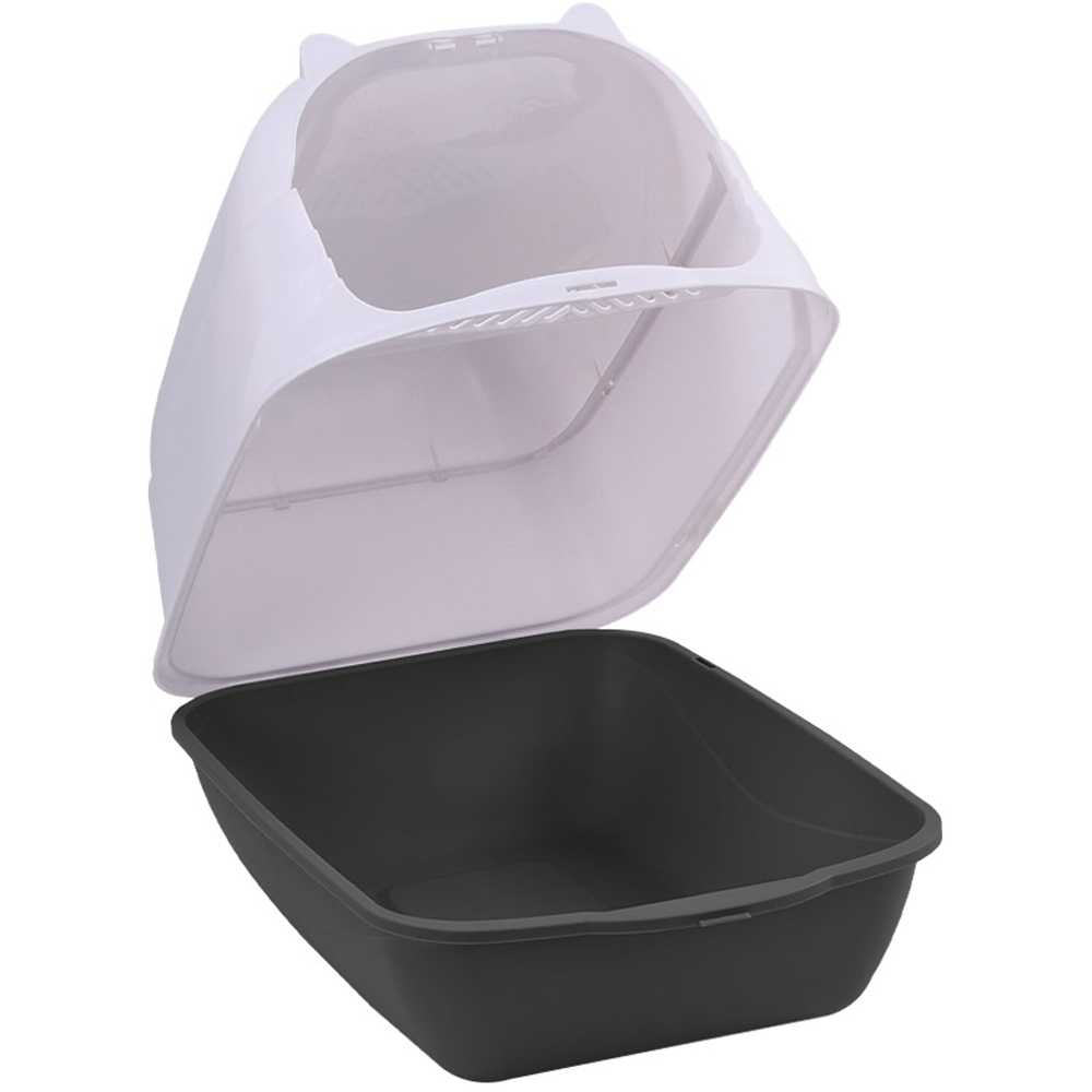 H&O Direct Black Enclosed Cat Litter Box with Scoop 36 x 37 x 51cm Image 4