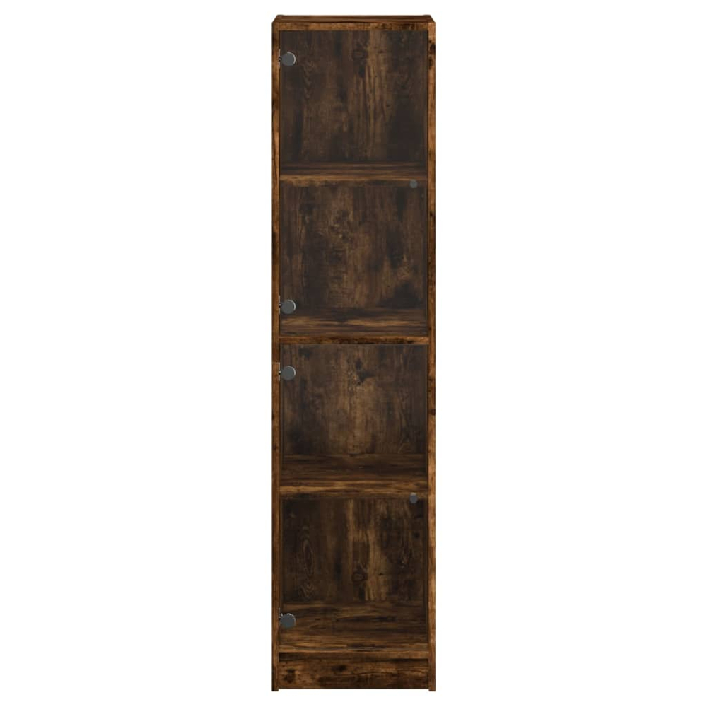 vidaXL 2 Glass Door Smoked Oak Highboard Image 5