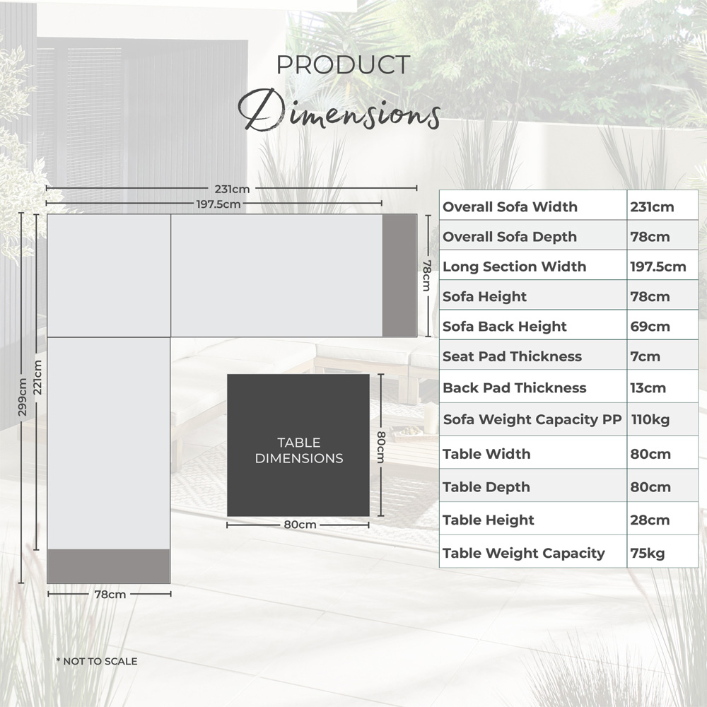 Furniturebox Sardinia 6 Seater Grey Limewash Wood Outdoor Sofa Set Image 9