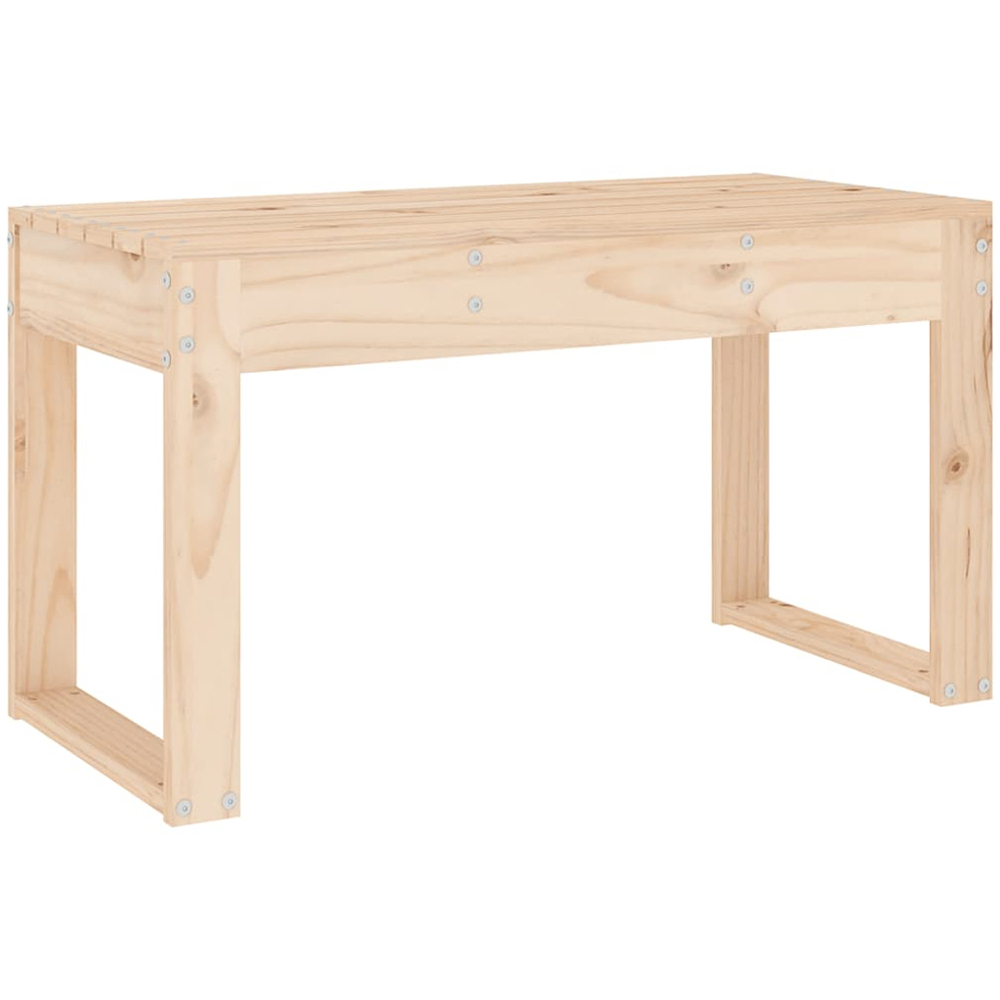 vidaXL Natural Solid Pine Wood Slatted Garden Bench 80 x 38 x 45cm Image 5