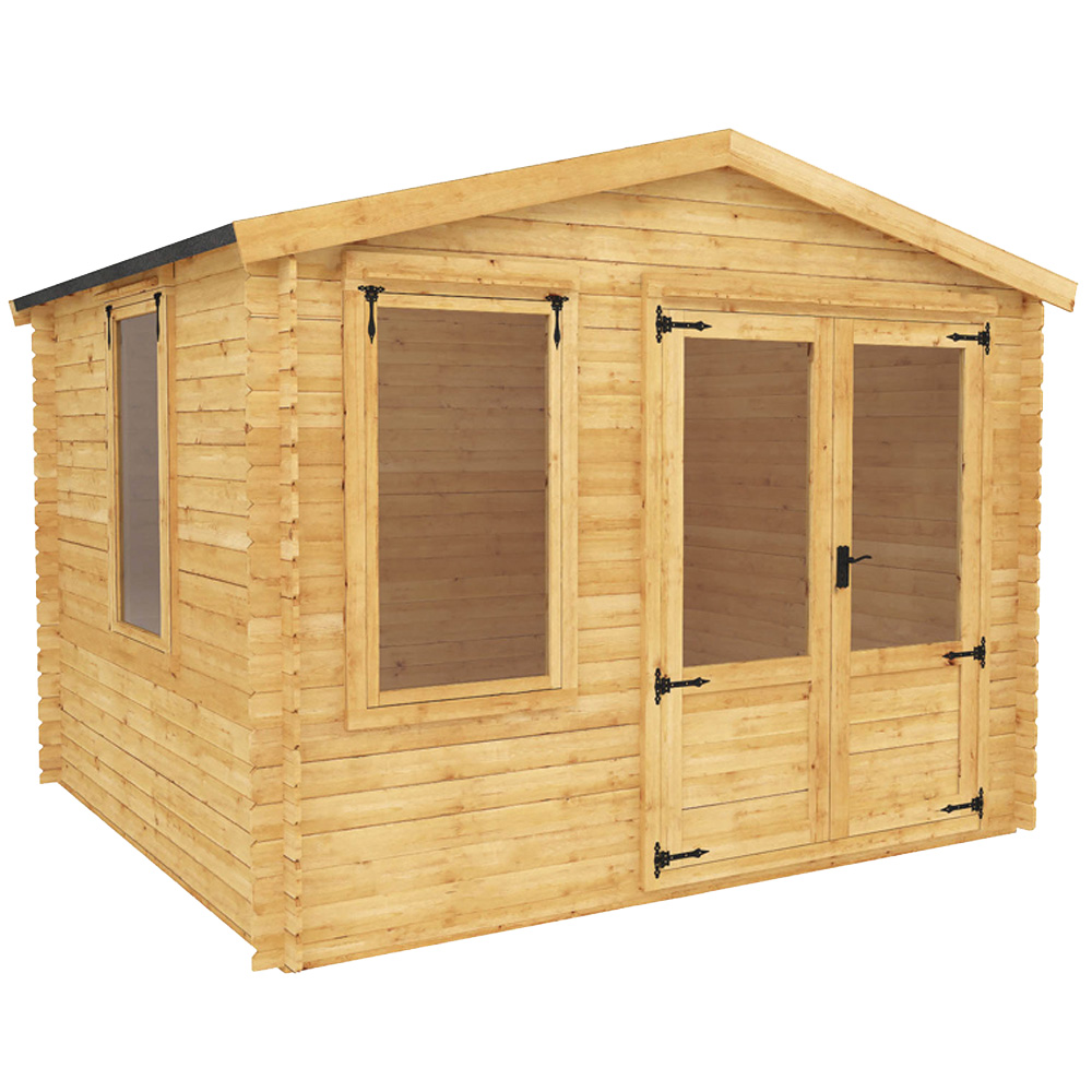 Mercia 10.8 x 9.8ft Double Door Wooden Apex Log Cabin Image 1