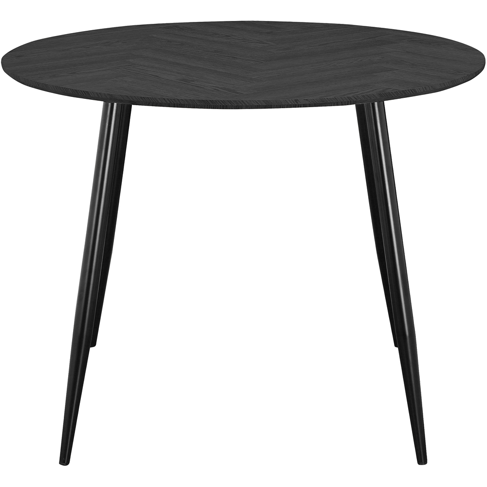 Loft24 Monza 4 Seater Grey Oak Black Round Dining Table Image 3
