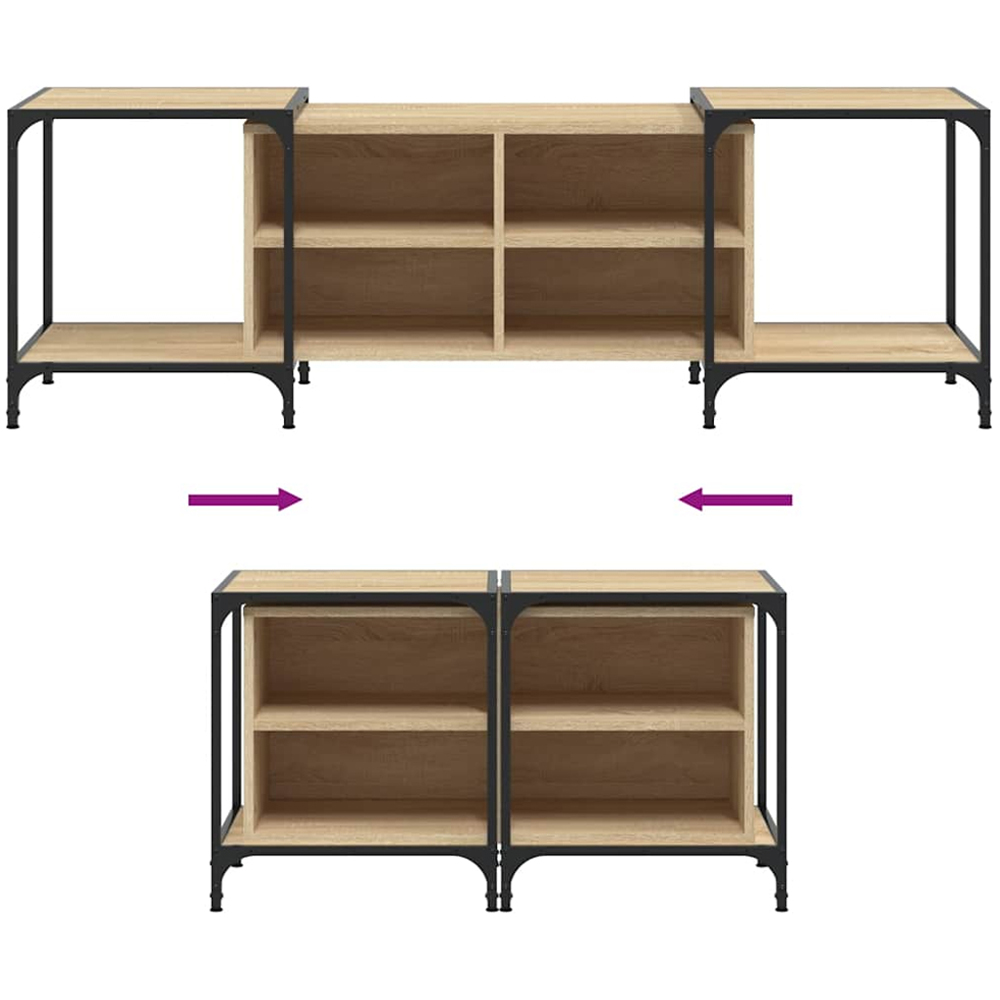 vidaXL 4 Shelf Sonoma Oak Industrial Style Adjustable TV Cabinet Image 7