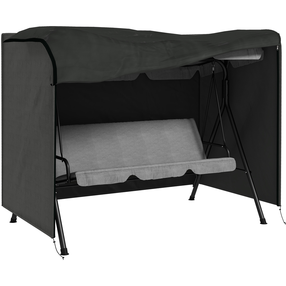 Outsunny Dark Grey 3 Seater Swing Bench Cover 164 x 124 x 205cm Image 1