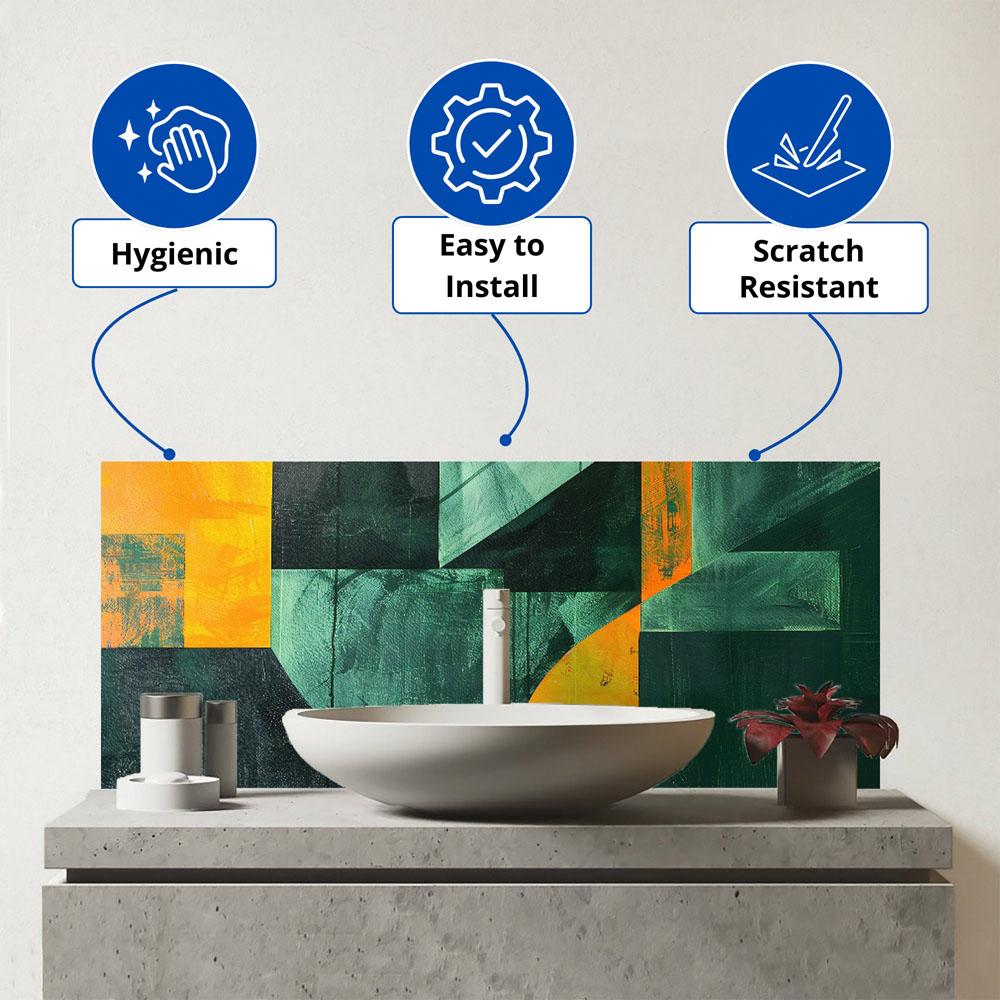 Warren Reed Designer Shattered Eye Bathroom Splashback 25 x 60cm Image 3