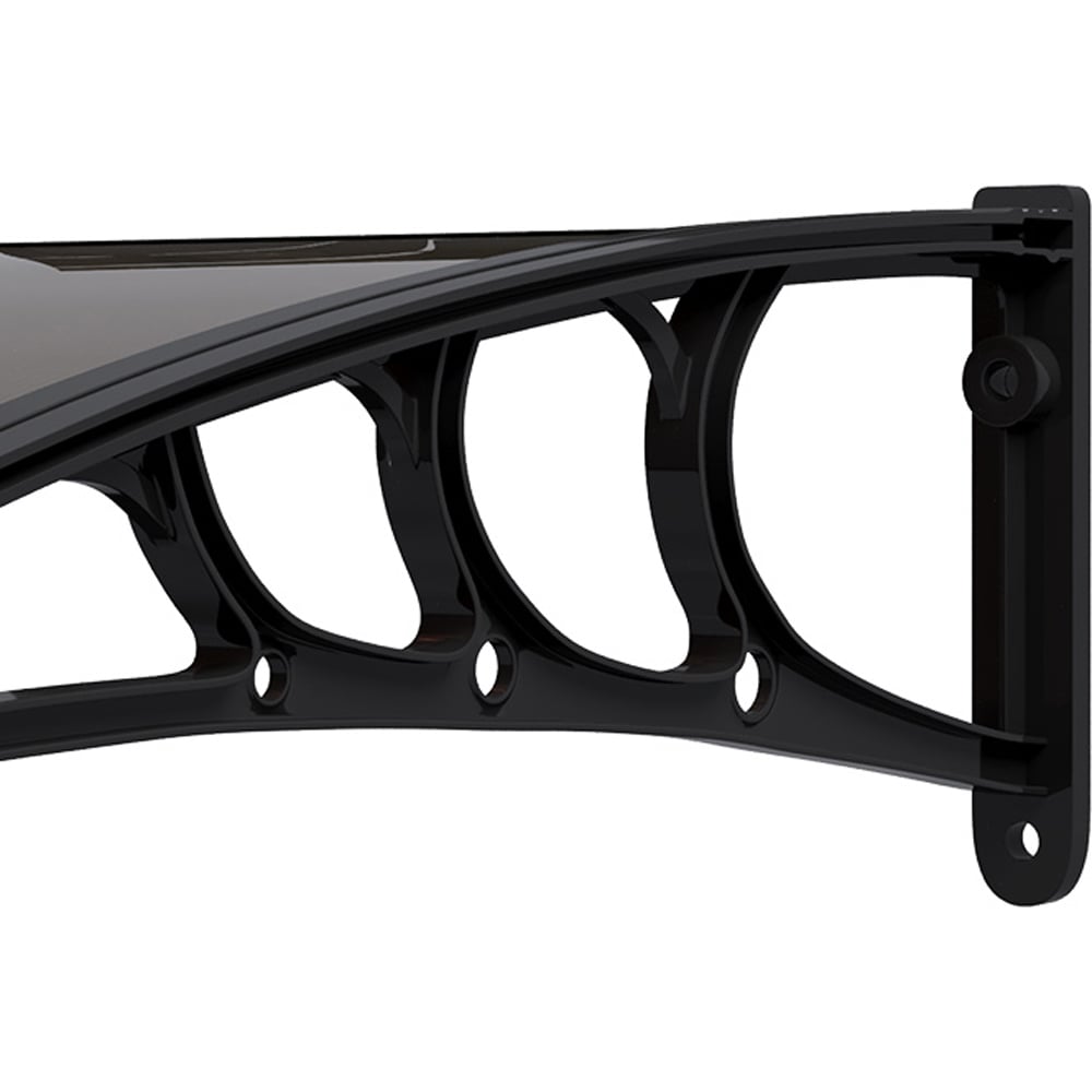 Living and Home Dark Brown Curved Door and Window Canopy 1.9 x 1m Image 5