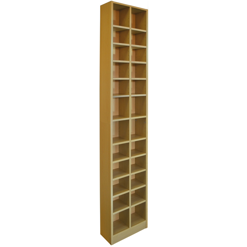 Watsons Block Oak 24 Shelf CD and DVD Media Tower Storage Unit Image 2