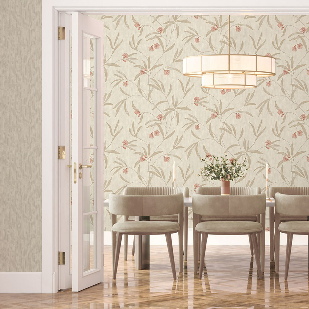 Belgravia Tiffany Floral Textured Red Image 3