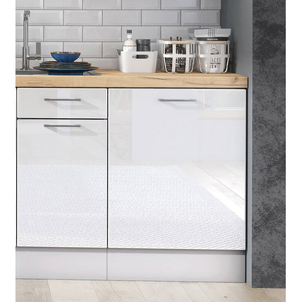 Impact Furniture Ella Single Door White High Gloss Freestanding Kitchen Cabinet Base Unit 600mm Image 2