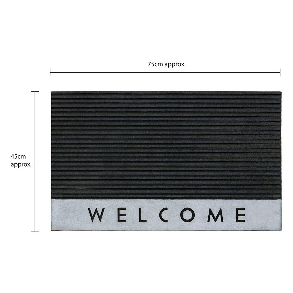 JVL Quartz Welcome Rubber Doormat 45 x 75cm Image 9