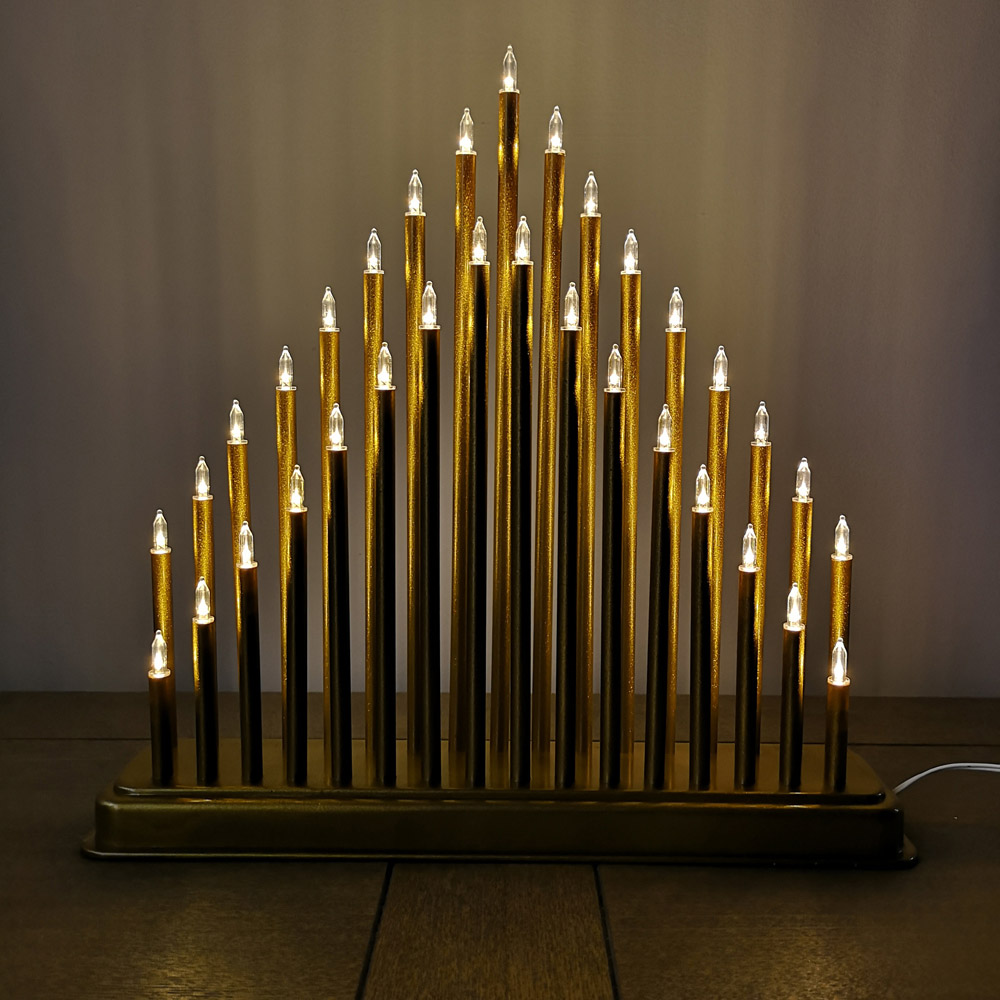 Premier 33 LED Gold Christmas Candle Bridge Image 4