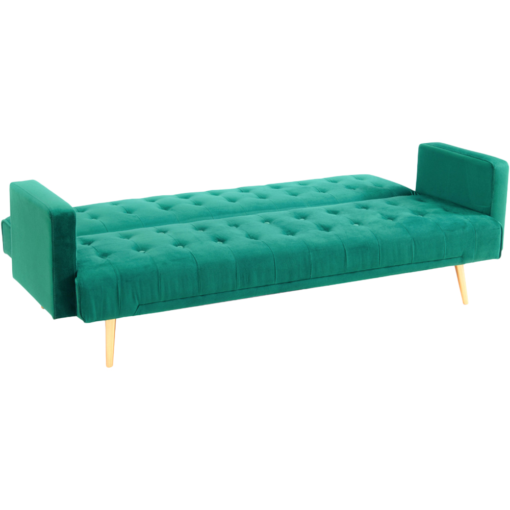 Home Detail Windsor 3 Seater Green Velvet Sofa Bed Image 3