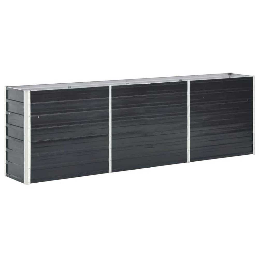 vidaXL Anthracite Galvanised Steel Raised Garden Bed 77 x 40 x 240cm Image 1