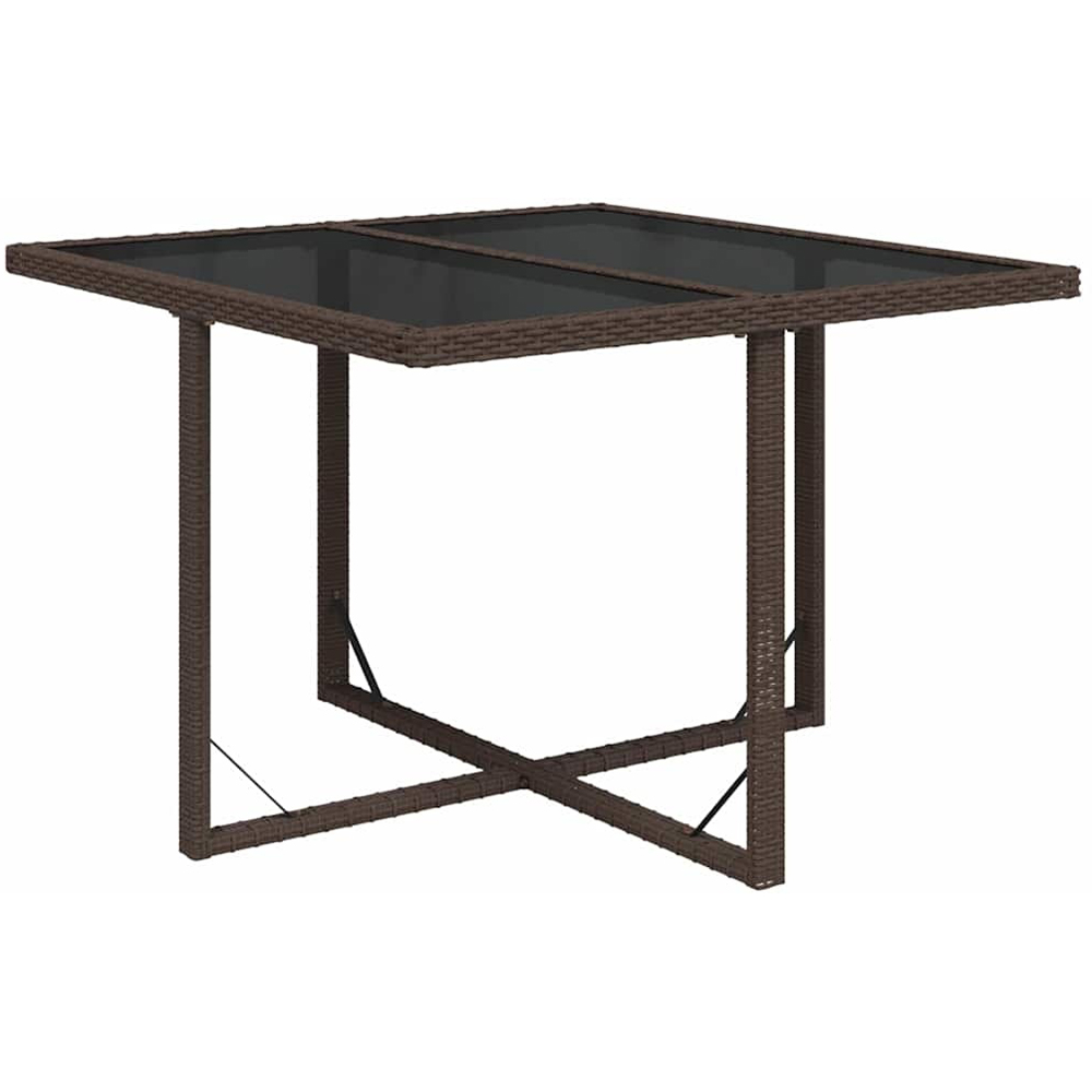 Walplus 2 Seater Brown and Black PE Rattan Garden Table Image 2