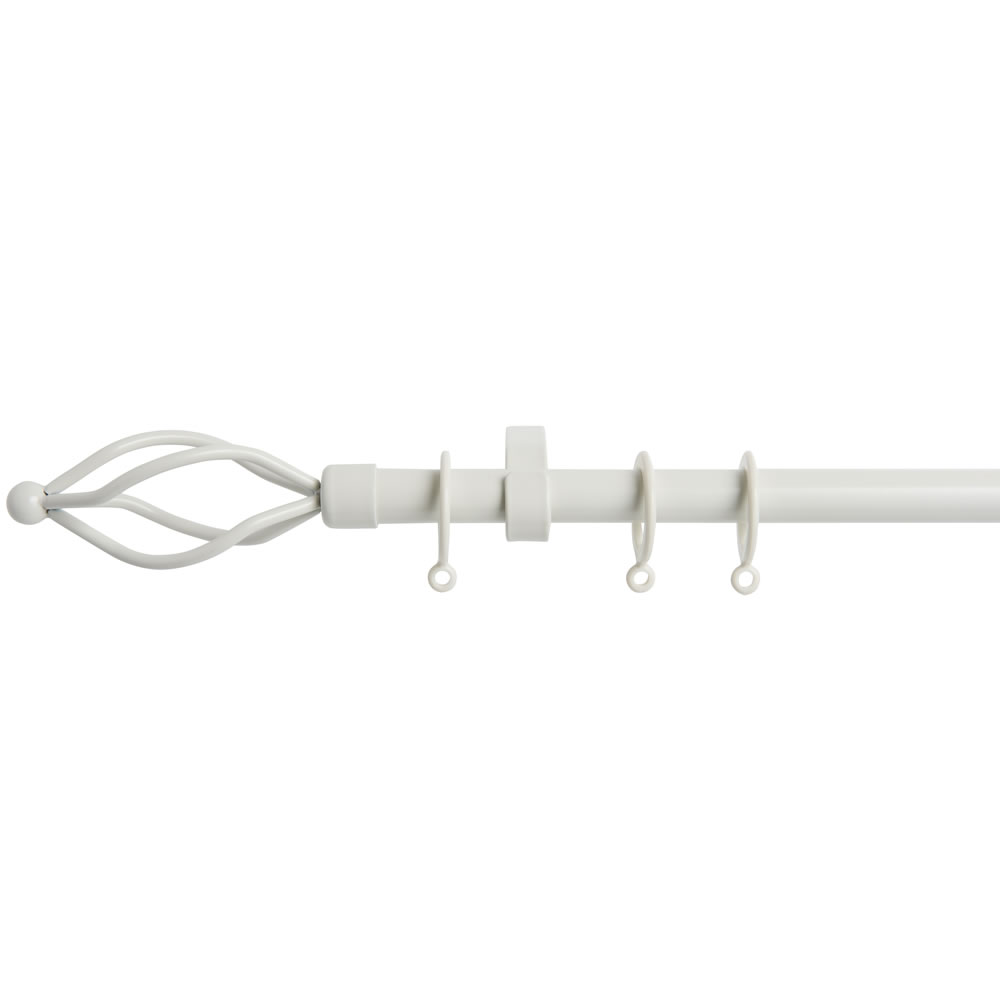 Wilko Firenze 170 - 300cm Extendable Cream Curtain  Pole Image 1