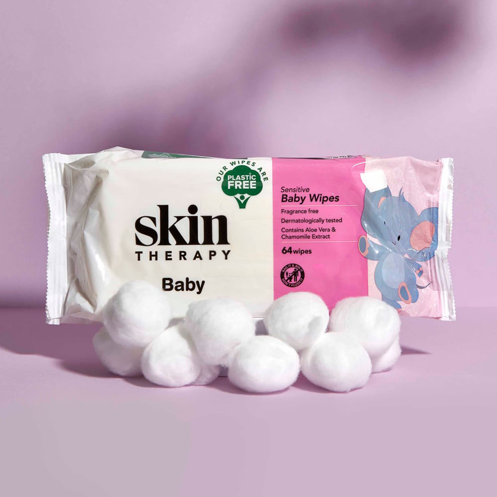 Skin Therapy Plastic Free Sensitive Baby Wipes 64 pack Image 5