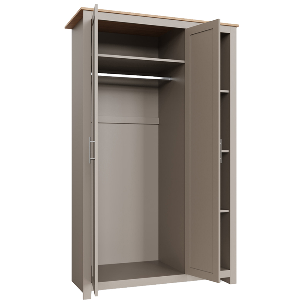GFW Lancaster 2 Door 4 Shelf Grey Wardrobe Image 6