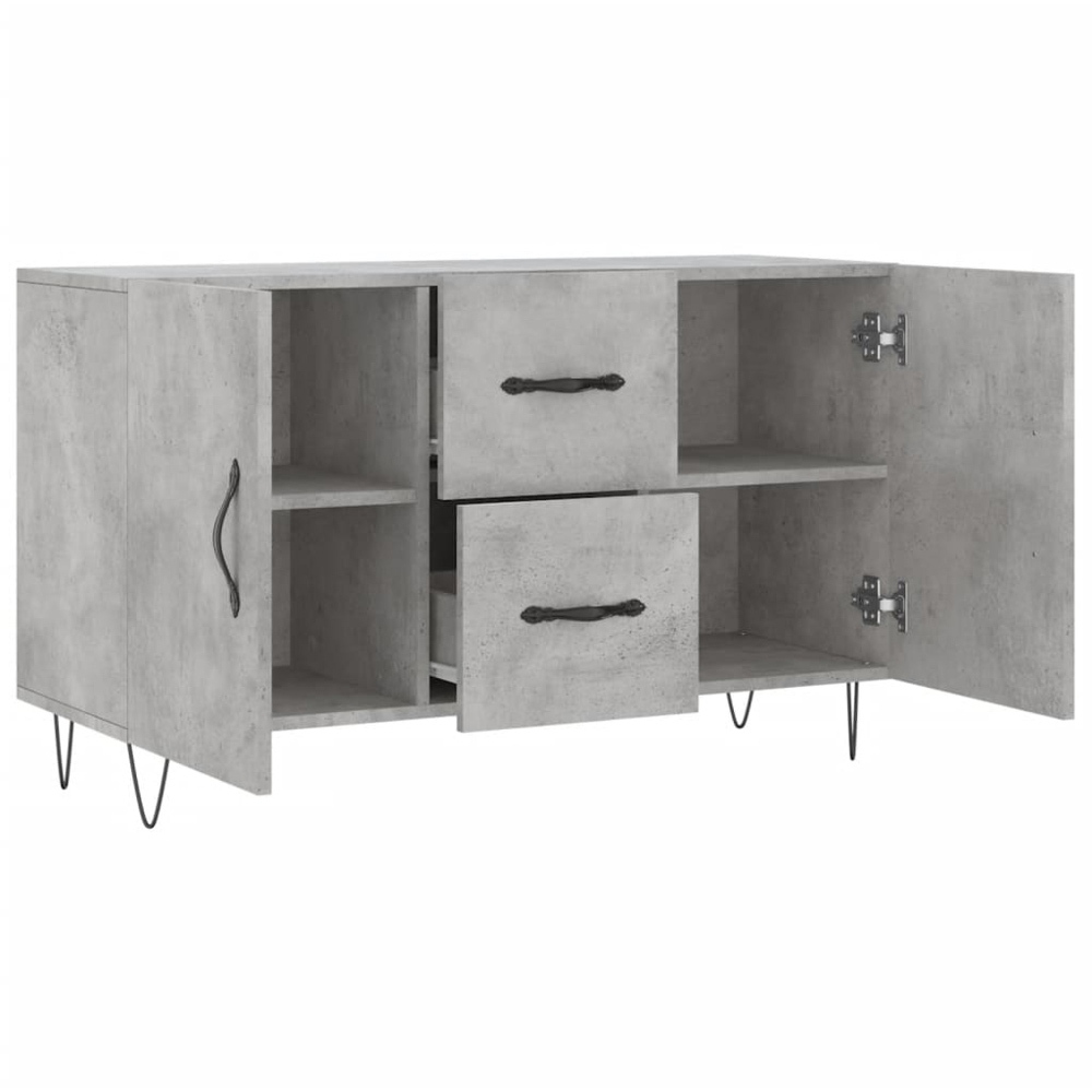vidaXL 2 Door 2 Drawer Concrete Grey Wooden Sideboard Image 5