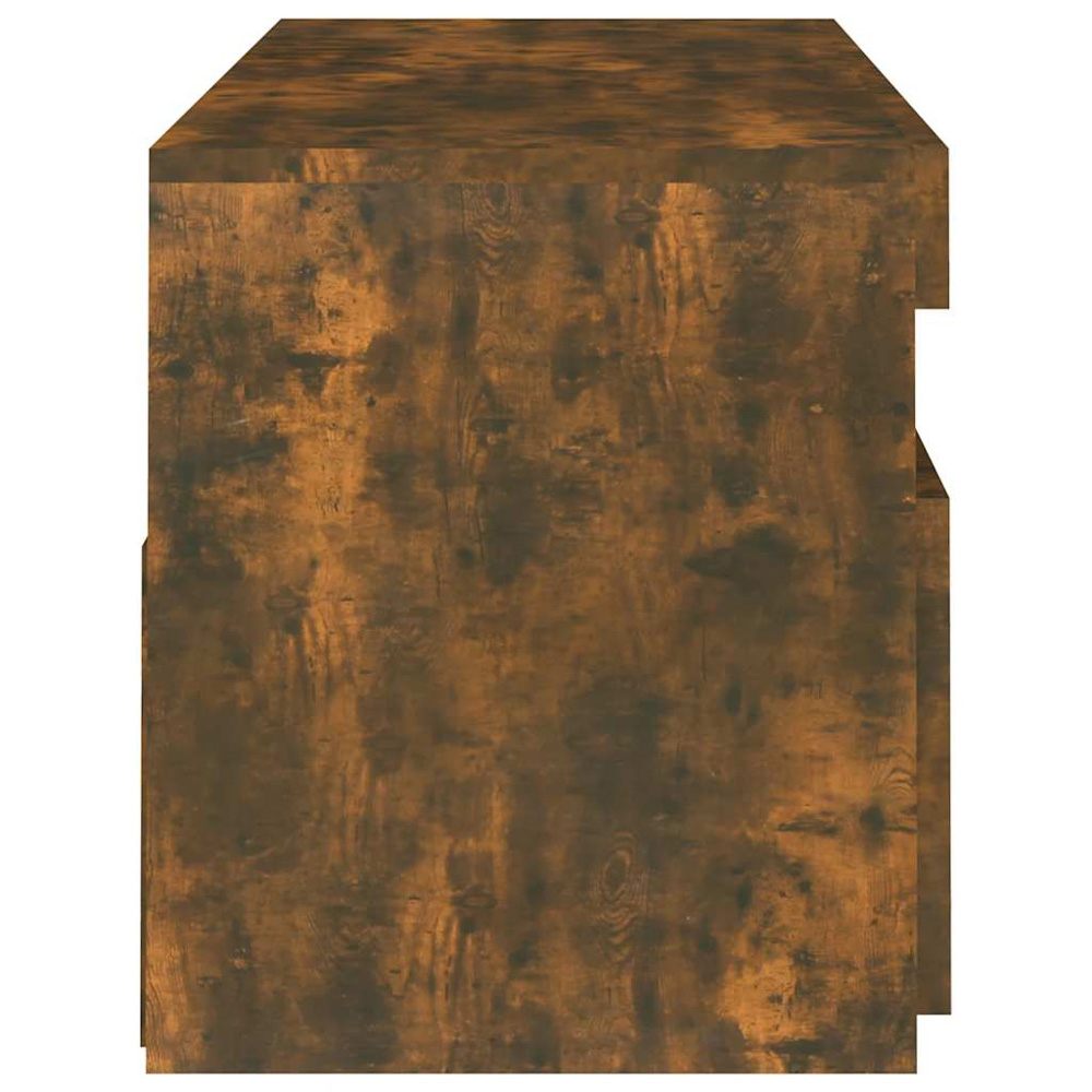 vidaXL 2 Door 2 Shelf Smoked Oak Wide TV Cabinet with LED Lights Image 9