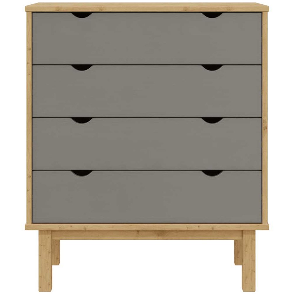 vidaXL 4 Drawer Brown and Grey Wooden Storage Cabinet Image 3
