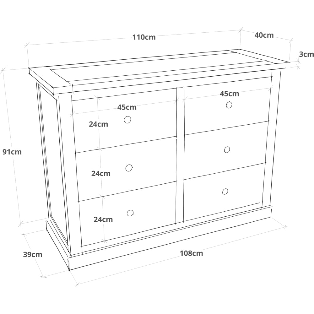 Cabinet Bits Castelli 6 Drawer White Brass Knob Chest of Drawers Image 9