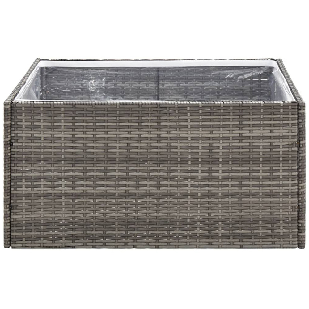 vidaXL Grey Polyethylene Rattan Garden Planter 80 x 80 x 40cm Image 3