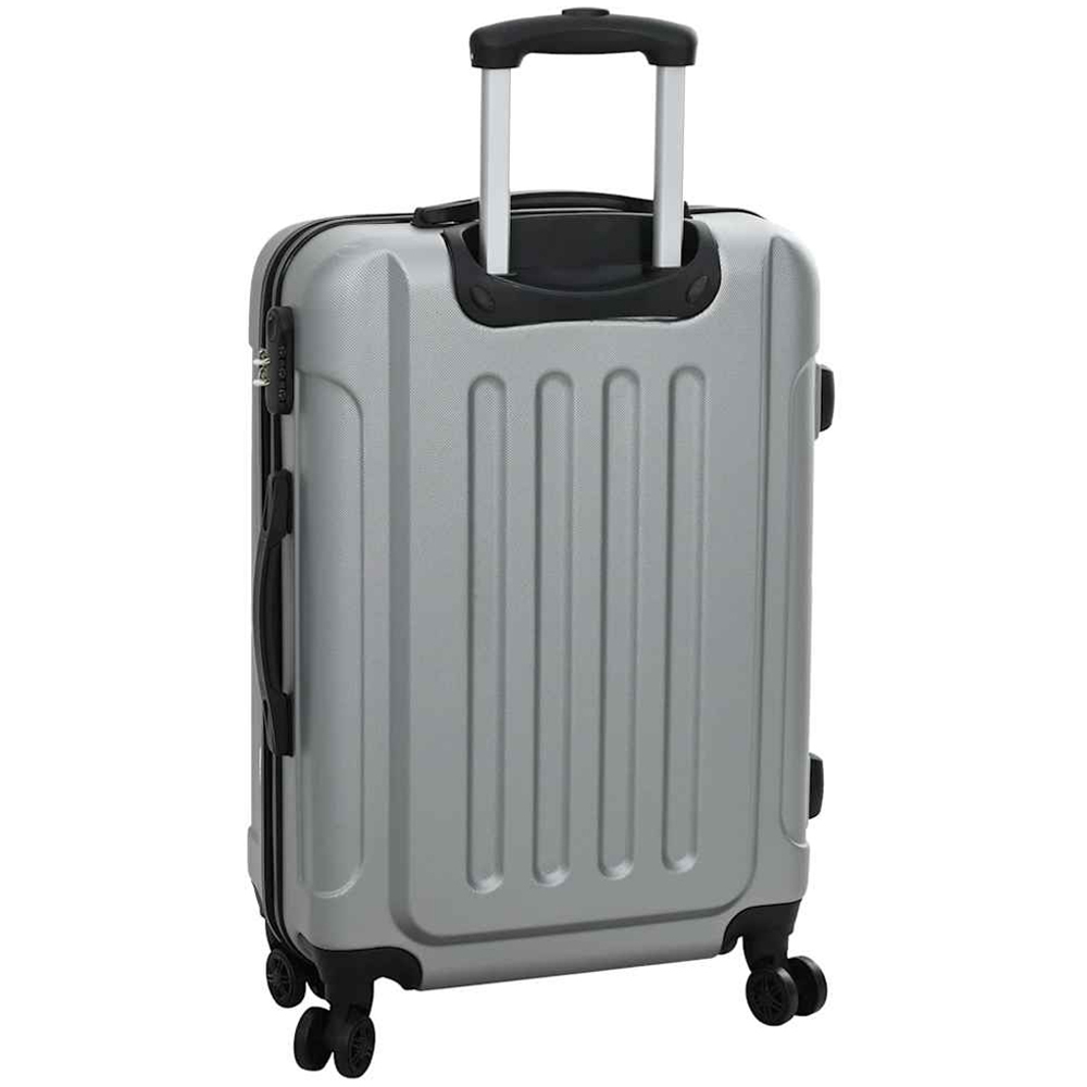 vidaXL Set of 3 Silver ABS Suitcases with Wheels Image 6
