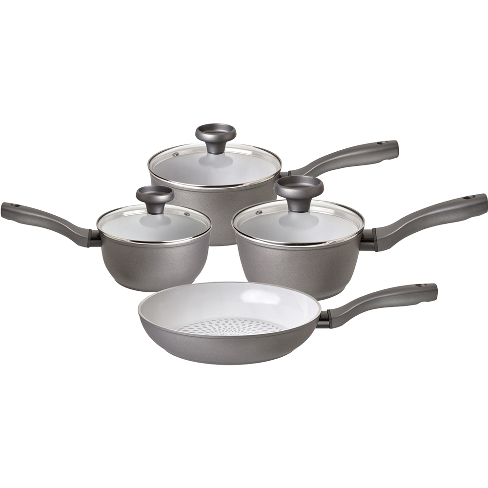 Prestige Earthpan Induction Cookware Set of 4 with Toughened Glass Lids Image 1