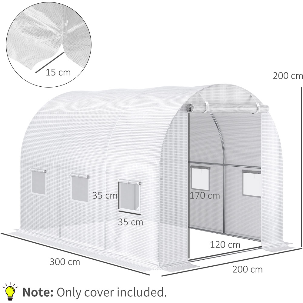 Outsunny 6.5 x 6.5 x 9.8ft White Replacement Greenhouse Cover Image 7