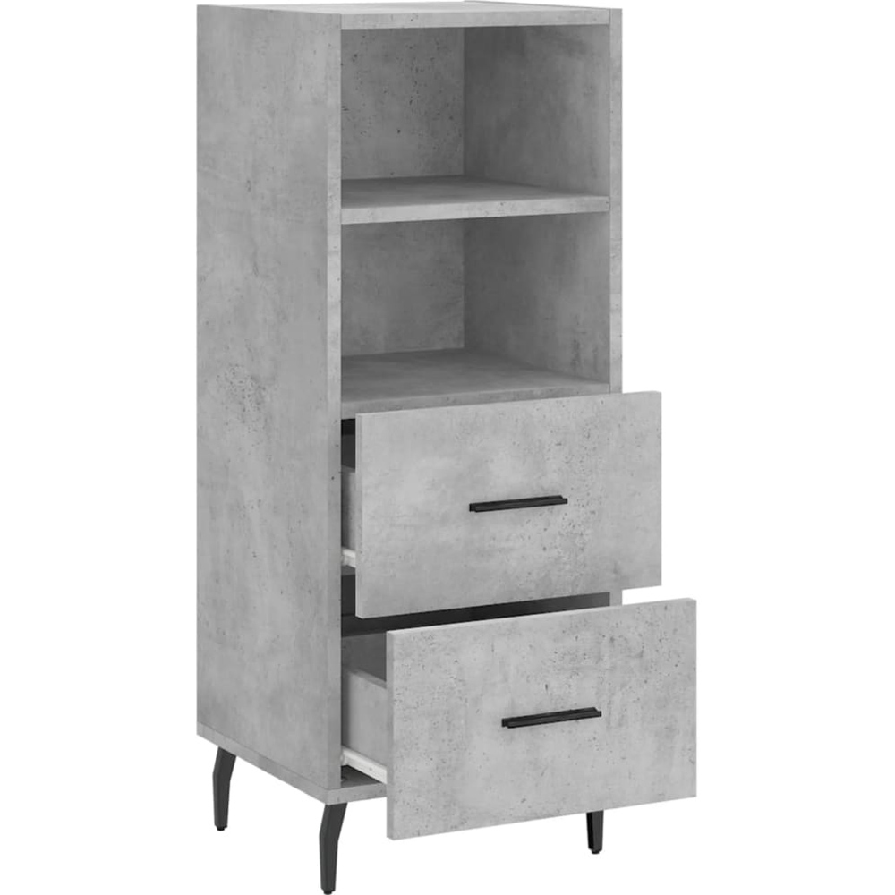 vidaXL 2 Door 2 Shelf Concrete Grey Wooden Sideboard Image 4