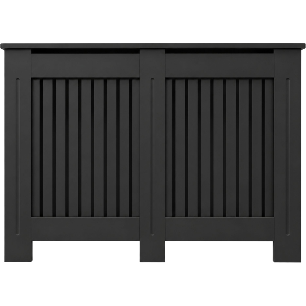 Caecus Black Vertical Slat Radiator Cover 815 x 1520 x 190mm Image
