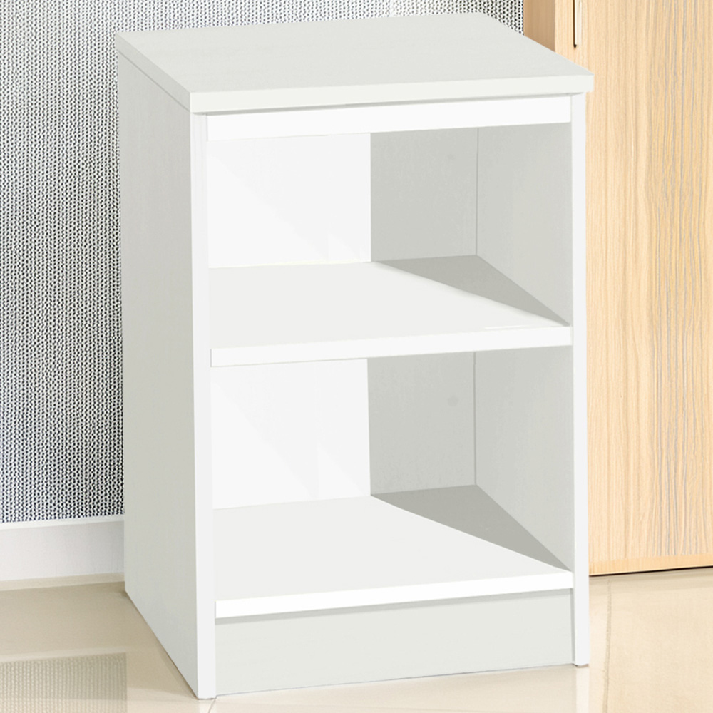 R White Cabinets 2 Shelf White Desk Height Bookcase Image 1