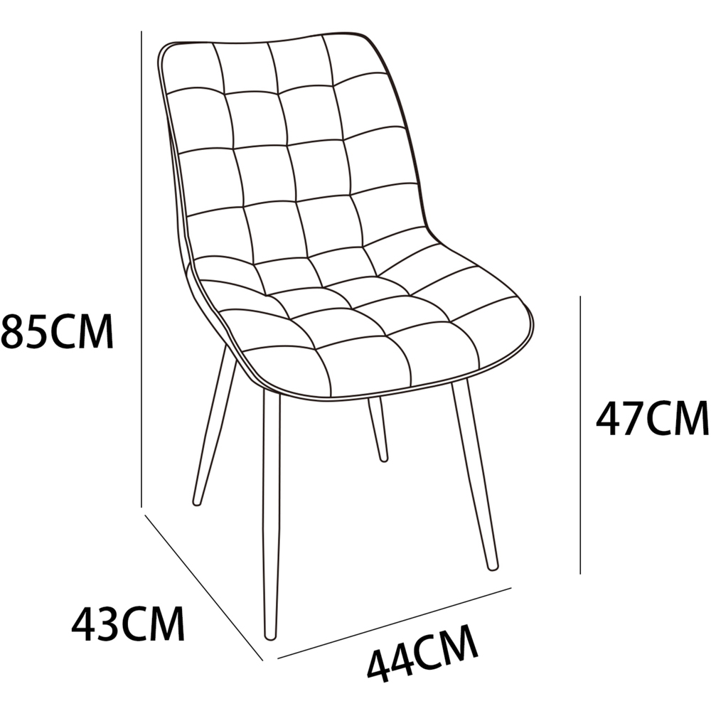 wilko Alba Set of 2 Slate Grey Suede Effect Plush Padded Dining Chairs Image 8