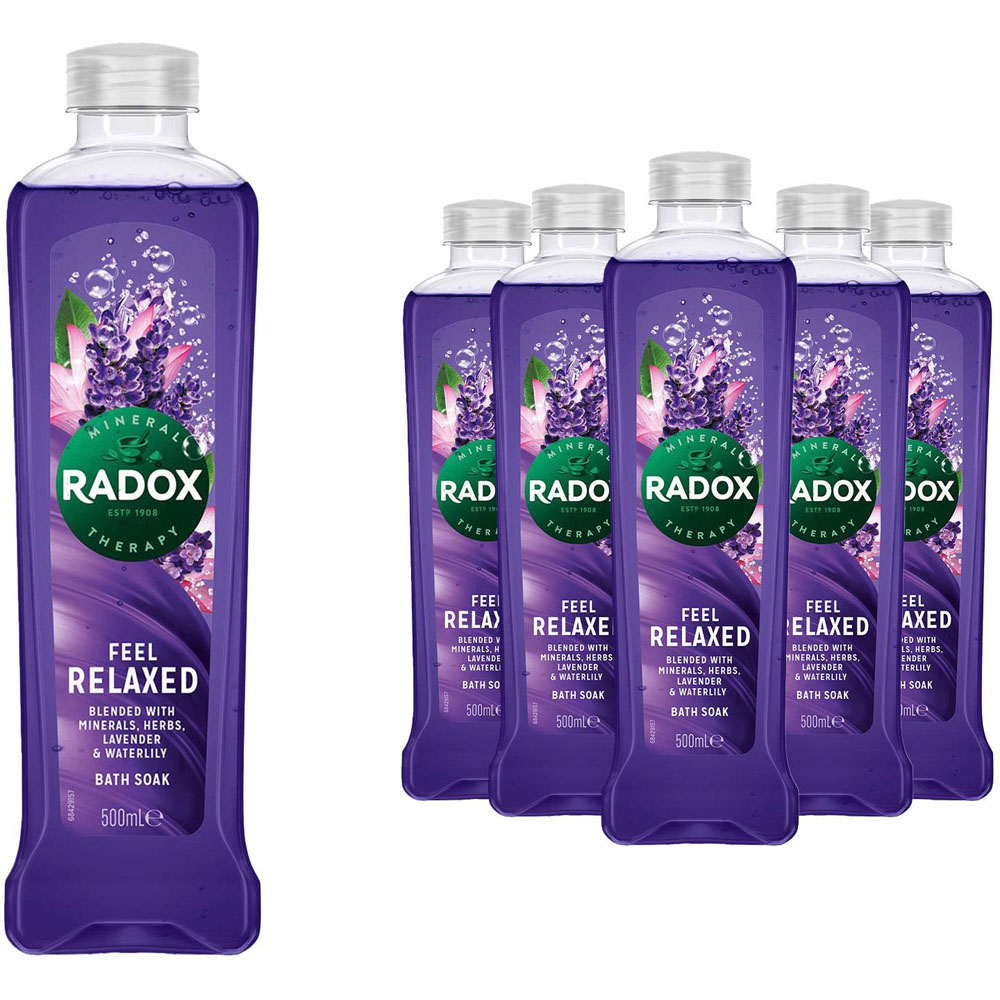 Radox 100% Nature Inspired Fragrance Feel Relaxed Bath Soak 500ml 6 Pack Image 1