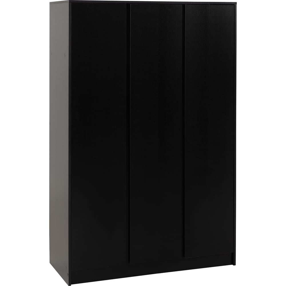 Seconique Malvern 3 Door Black Wardrobe Image 2